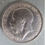 George V 1916 half penny, in silver coloured metal