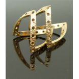 Two 9ct gold wishbone rings, size N, 4.24g