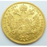 1897 Austrian gold ten francs