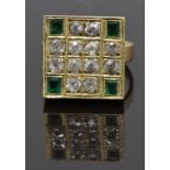 An 18ct gold early 20thC ring set with old cut diamonds each approximately 0.12ct, total diamond