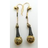 A pair of Victorian pierced earrings