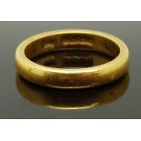 A 22ct gold wedding band/ ring, size L/M, 6.14g