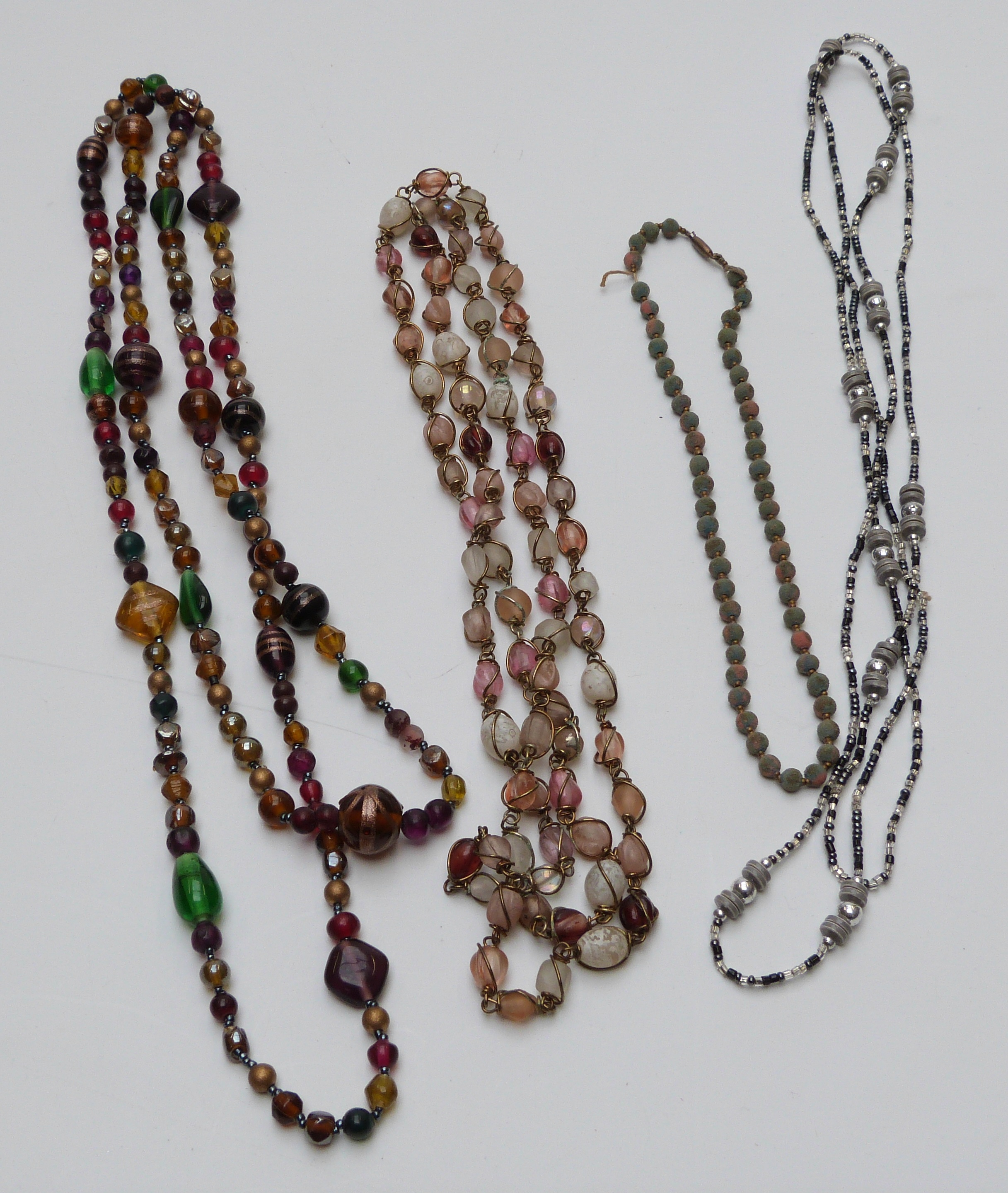 A large collection of costume jewellery including beads, vintage watch, faux pearls, Czech brooch, - Image 5 of 12