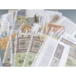 Approximately sixty various Russian Empire banknotes, 1909-1918, includes 5000 Rubel notes down to