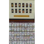 Framed and glazed set of Wills's cigarette cards 'Rugby Internationals' and Boddington 'Cream of