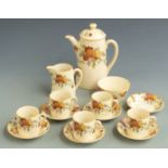 Royal Doulton coffee set decorated in the Marigold pattern