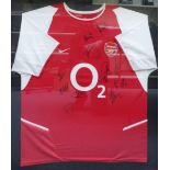 Signed 03/04 season Arsenal "Invincibles" season football shirt signed by 16 of the squad, with