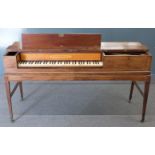 John Broadwood London George III 1797 square piano in inlaid mahogany case on stand with tapering