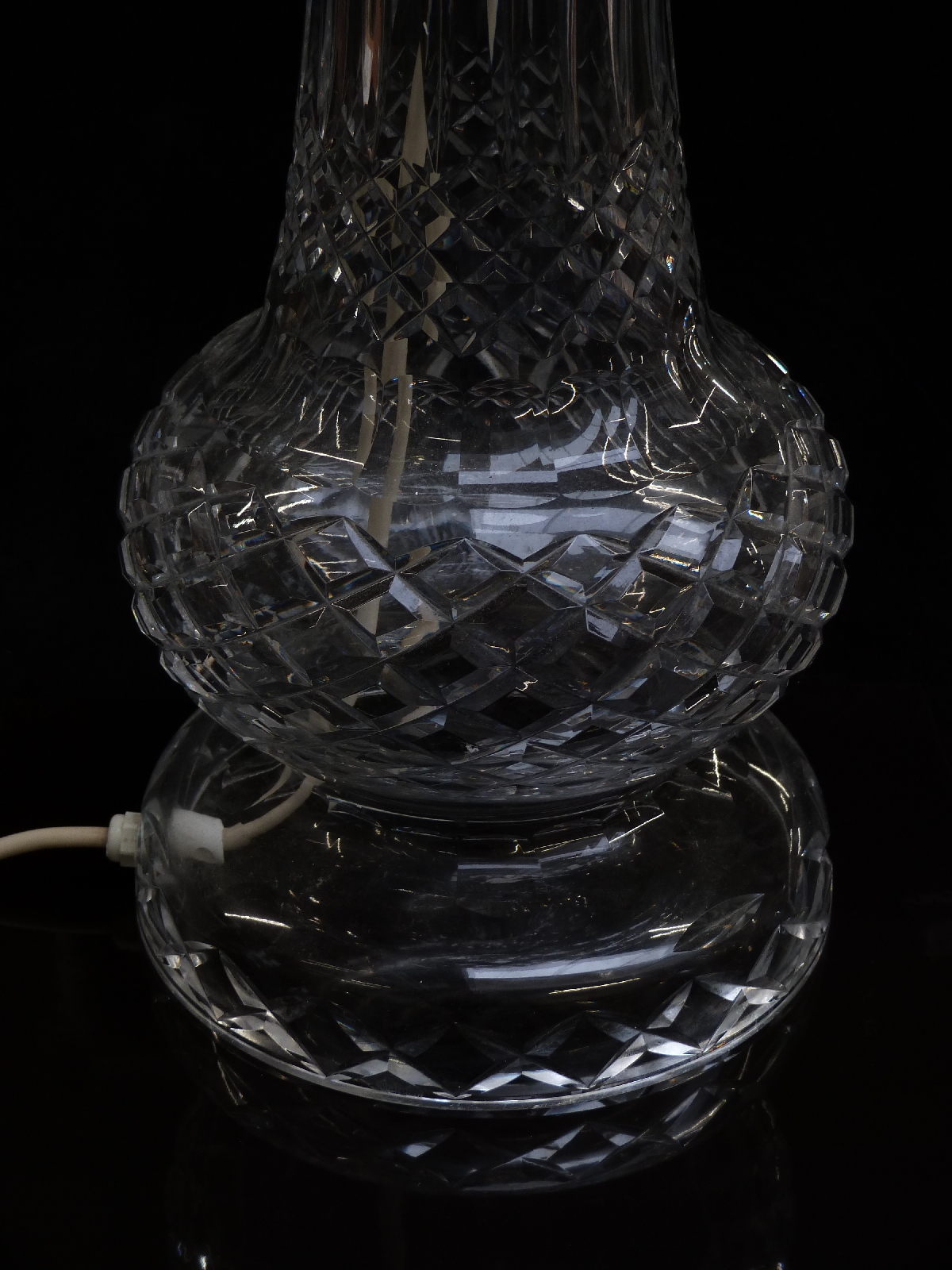 Waterford Crystal cut glass lamp base marked to base, 55cm tall. - Image 2 of 2