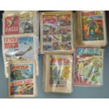 Approximately 82 vintage action comics / magazines including a large collection of Battle Picture