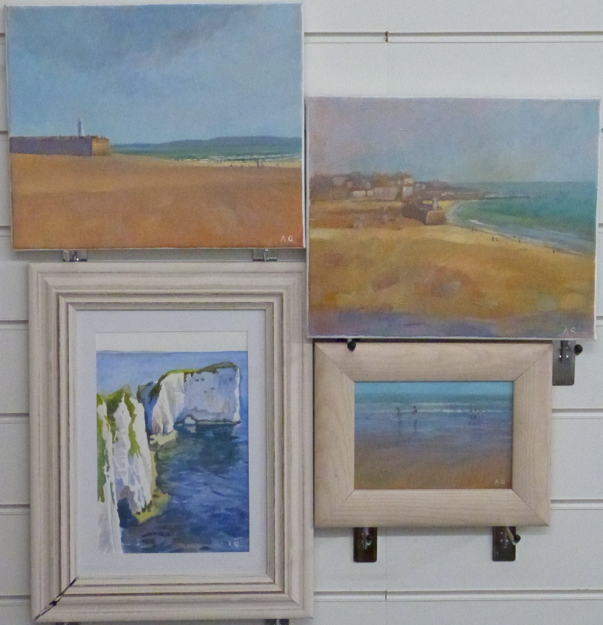 Andrew Quelch (b 1969)  four acrylic coastal landscapes, two depicting St. Ives, Cornwall 25 x