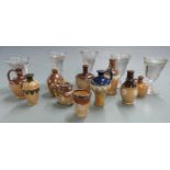 A collection of Royal Doulton miniatures and five glass penny licks
