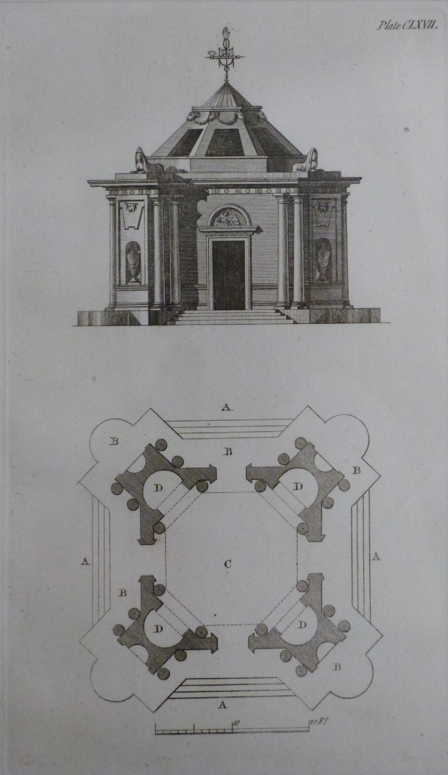 Eight 19thC architectural engravings including windmill, houses, gates etc, each 15 x 18cm - Image 3 of 9