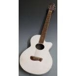 Adam Black semi acoustic guitar, reg no 025622, fitted with six steel strings, in white finish
