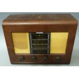 Vintage Bush ACII valve radio, in wooden cabinet and with bakelite knobs