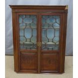 Georgian astragal glazed mahogany corner cupboard, W99 x H124cm