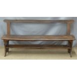 Country made elm bench, length 162cm