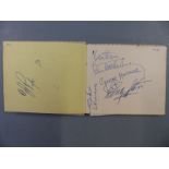A 1960s autograph book containing a set of four Beatles autographs obtained in Margate during July