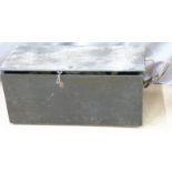 Black painted travelling or similar box, W83 x D37 x H38cm