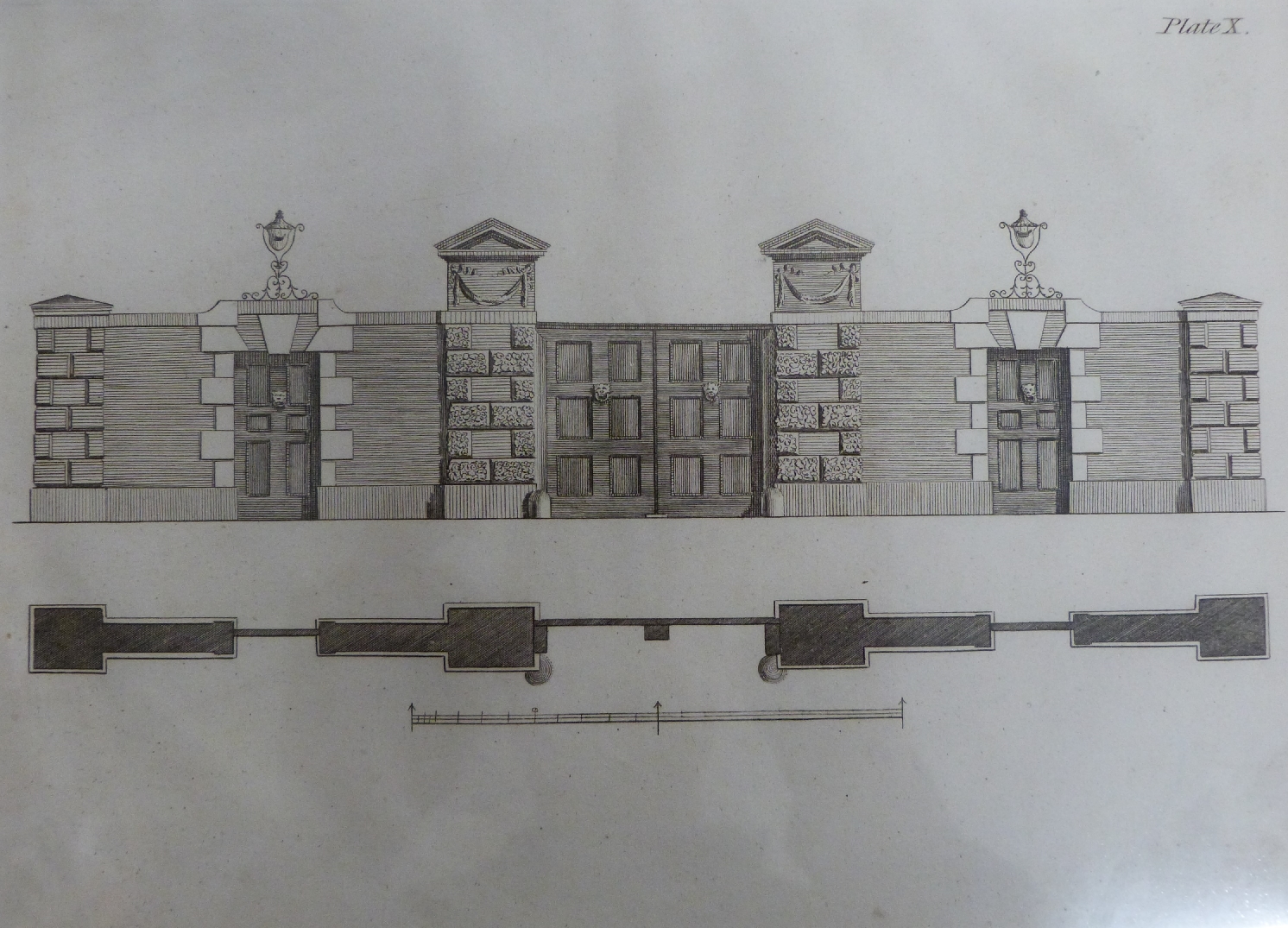 Eight 19thC architectural engravings including windmill, houses, gates etc, each 15 x 18cm - Image 9 of 9