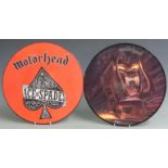 Motorhead twelve inch picture discs - Ace Of Spades (PDWGAF 101) and Orgasmatron (41029 P) both