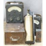 A quantity of collectables including AVO meters, pyrene extinguisher, decanter, cloisonne chopsticks