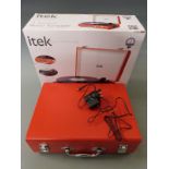 itek retro style turntable with USB port, in original box