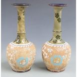 Pair of Doulton Lambeth vases, H 23cm