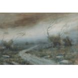 John Ford Sargent 20thC watercolour windswept landscape, signed lower left, 33 x 49cm, framed and