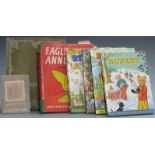 Edwardian postcard album, Eagle annual No 3, Rupert Bear annuals 1960's onwards and a Mr Buffin