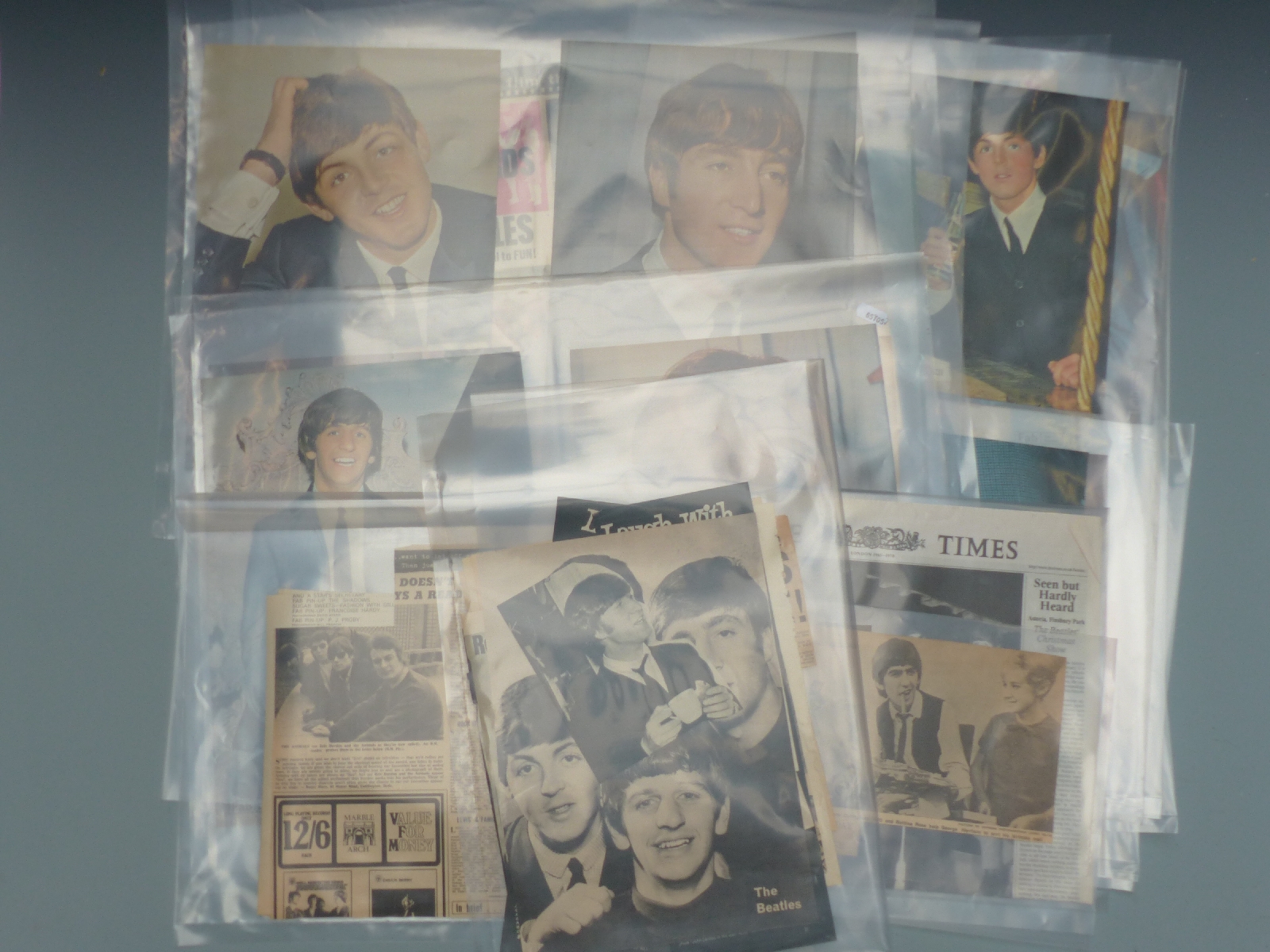 Various Beatles interest magazine cuttings; mostly 26 x 35cm some double pages, many from FAB