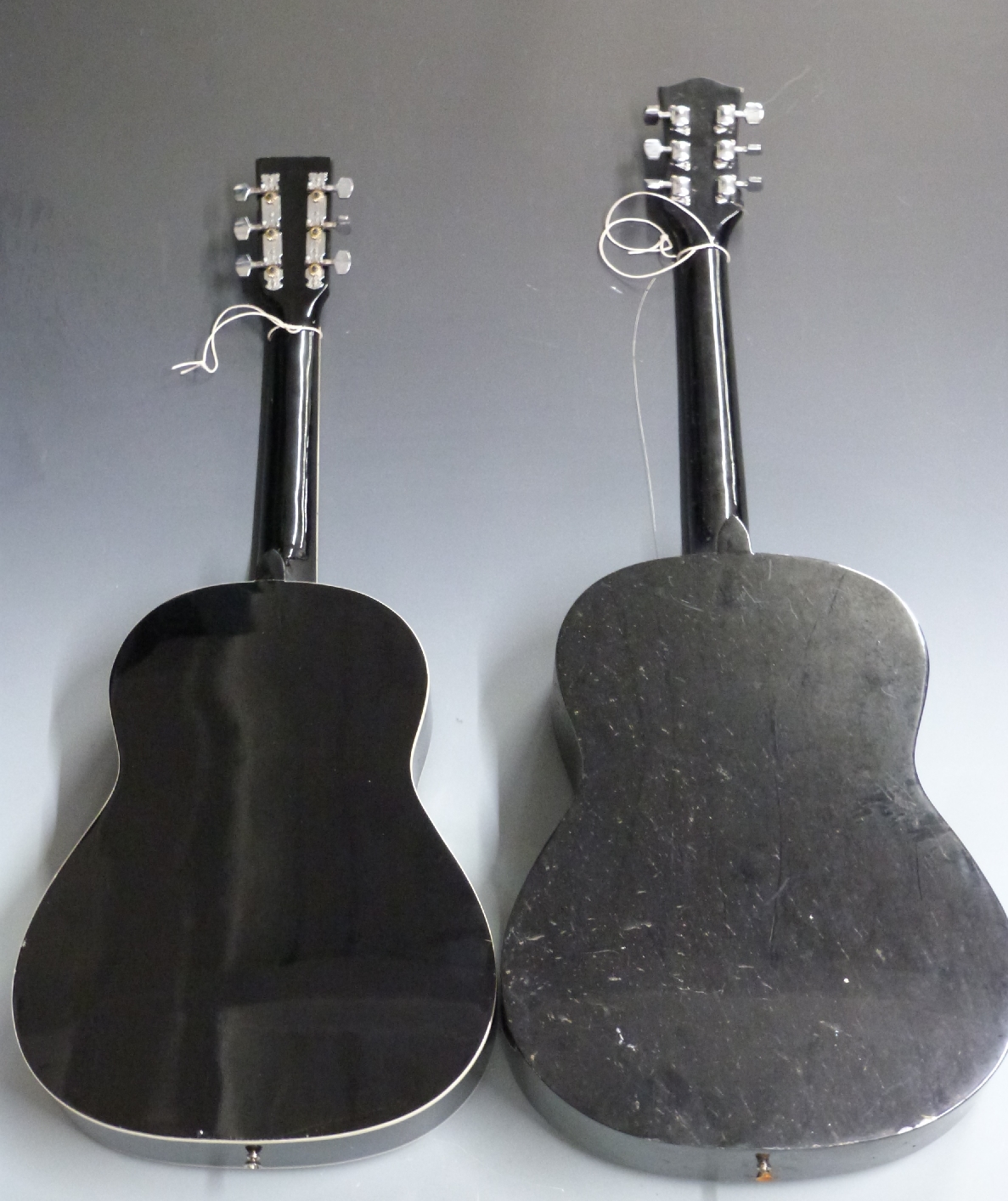 Two acoustic guitars comprising a Martin Smith in flame effect and a Chantry example in black - Image 4 of 4