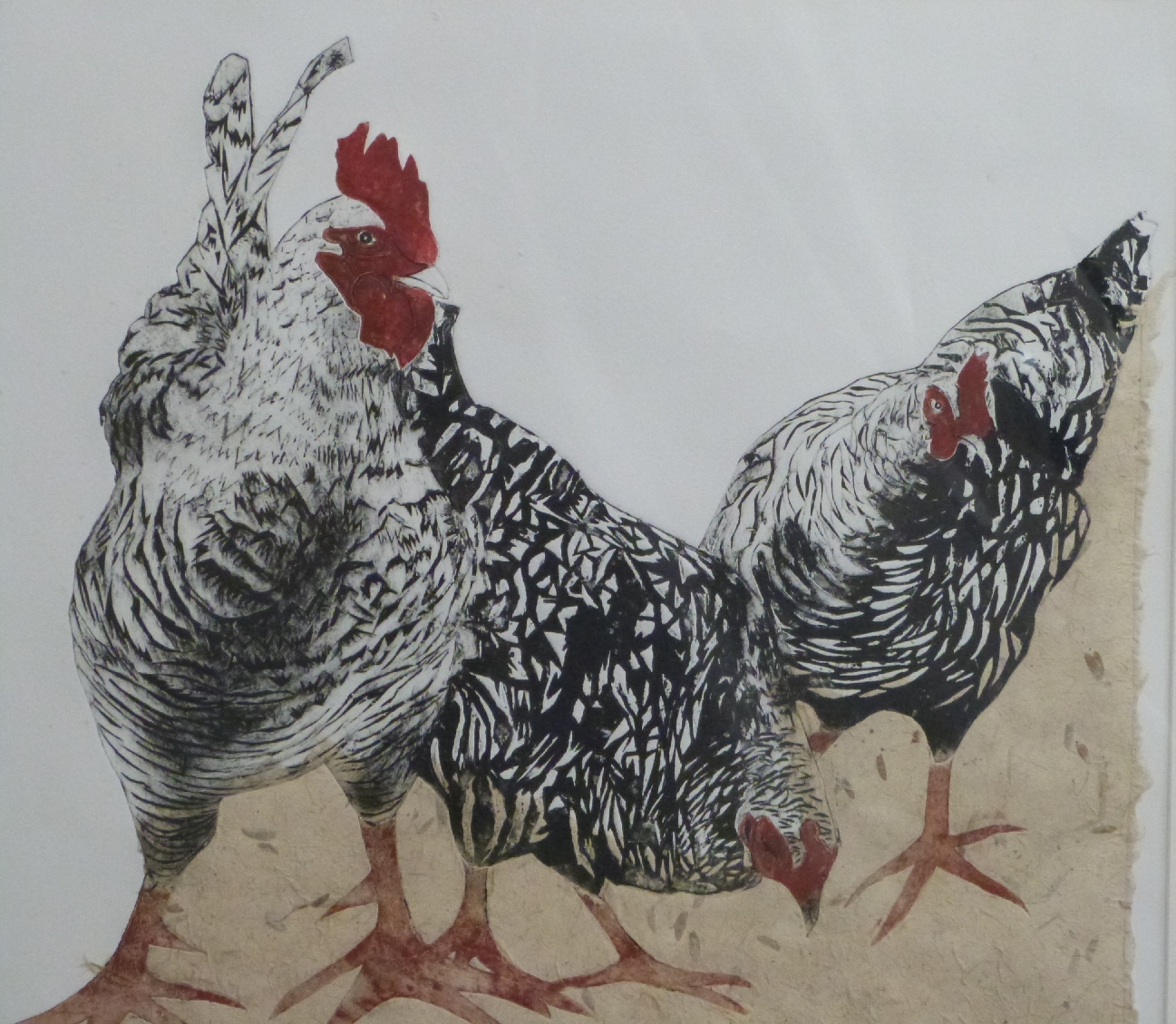 Sue Brown (British Contemporary) signed limited edition (2/30) etching 'Marans' depicting three