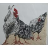 Sue Brown (British Contemporary) signed limited edition (2/30) etching 'Marans' depicting three