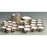 Approximately 36 pieces of early 19thC Newhall pottery tea ware with gilt decoration