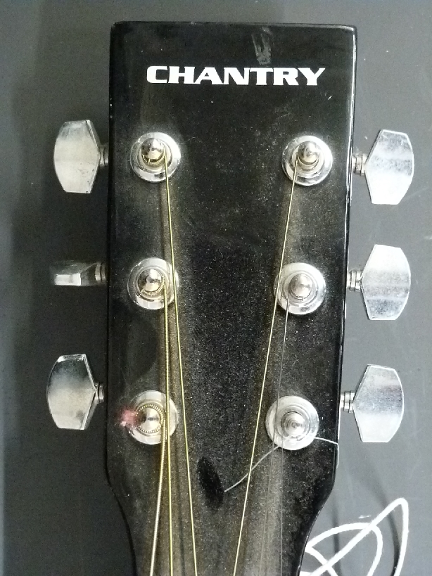 Two acoustic guitars comprising a Martin Smith in flame effect and a Chantry example in black - Image 3 of 4
