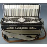 Geraldo Italia 80 bass piano accordion in black finish with diamané decoration