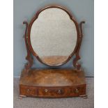 Mahogany swing frame dressing table mirror with three drawers to base, height 66cm