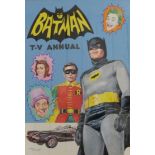 Walt Howarth watercolour of the Batman T.V Annual, possibly a pre-production prototype, 41x29cm