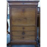 Continental 19th century secretaire a abattant, having drawer above fall flap opening to reveal