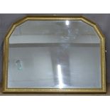 Bevelled edge gilt frame overmantel mirror, overall size 103 x 133cm