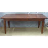 WITHDRAWN       Continental dining or kitchen table raised on square tapering legs, L201 x W90 x