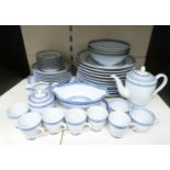A collection of Chinese rice grain dinner and tea ware, approx 45 pieces