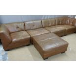 Leather sectional sofa, length 350cm, could be configured as a corner or straight sofa, together