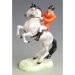 Beswick 868 rearing huntsman in grey with black mane and tail, H 24cm
