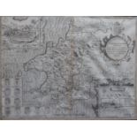 John Speed 17thC map of Penbrokshyre (Pembrokeshire), 39 x 52cm