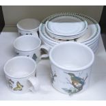 15 pieces of Portmeirion Botanic Garden dinnerware including dinner plates