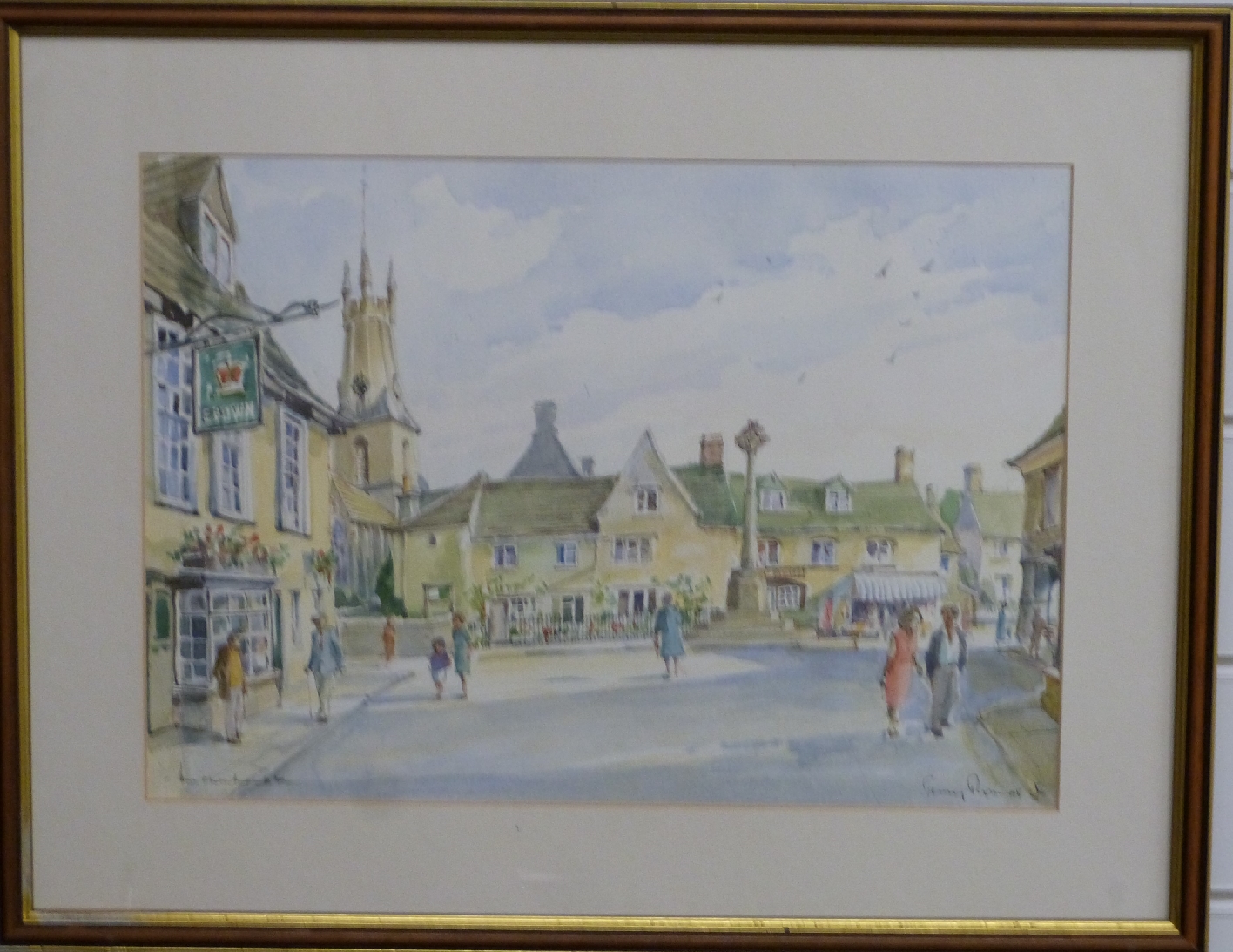 Terry Thomas watercolour Minchinhampton near Stroud, signed lower right, 26 x 37cm - Image 2 of 5