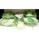 Quantity of green leaf salad ware including Beswick, Crown Devon, Carlton ware etc