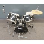 Pearl Forum Series drum shells, 18" bass drum, 10" rack tom, 12" rack tom, 13" snare drum and stand,